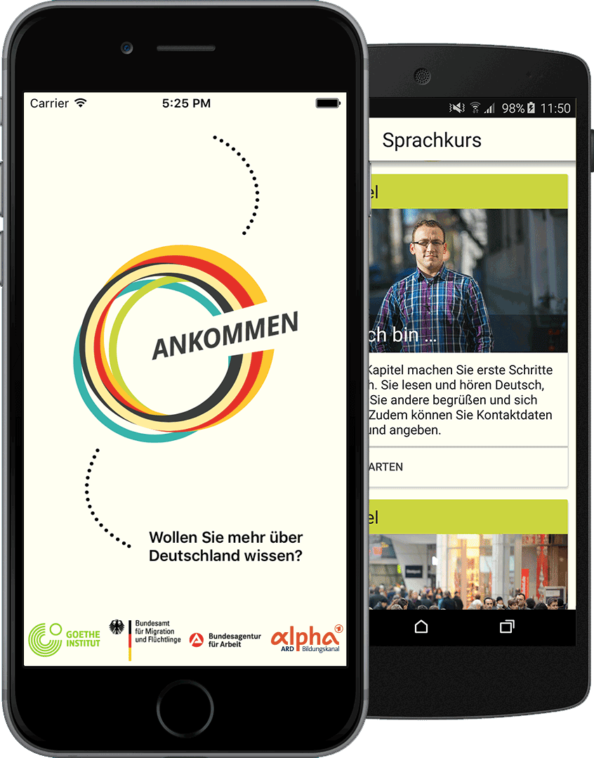 Handyansicht der App Handyansicht der App